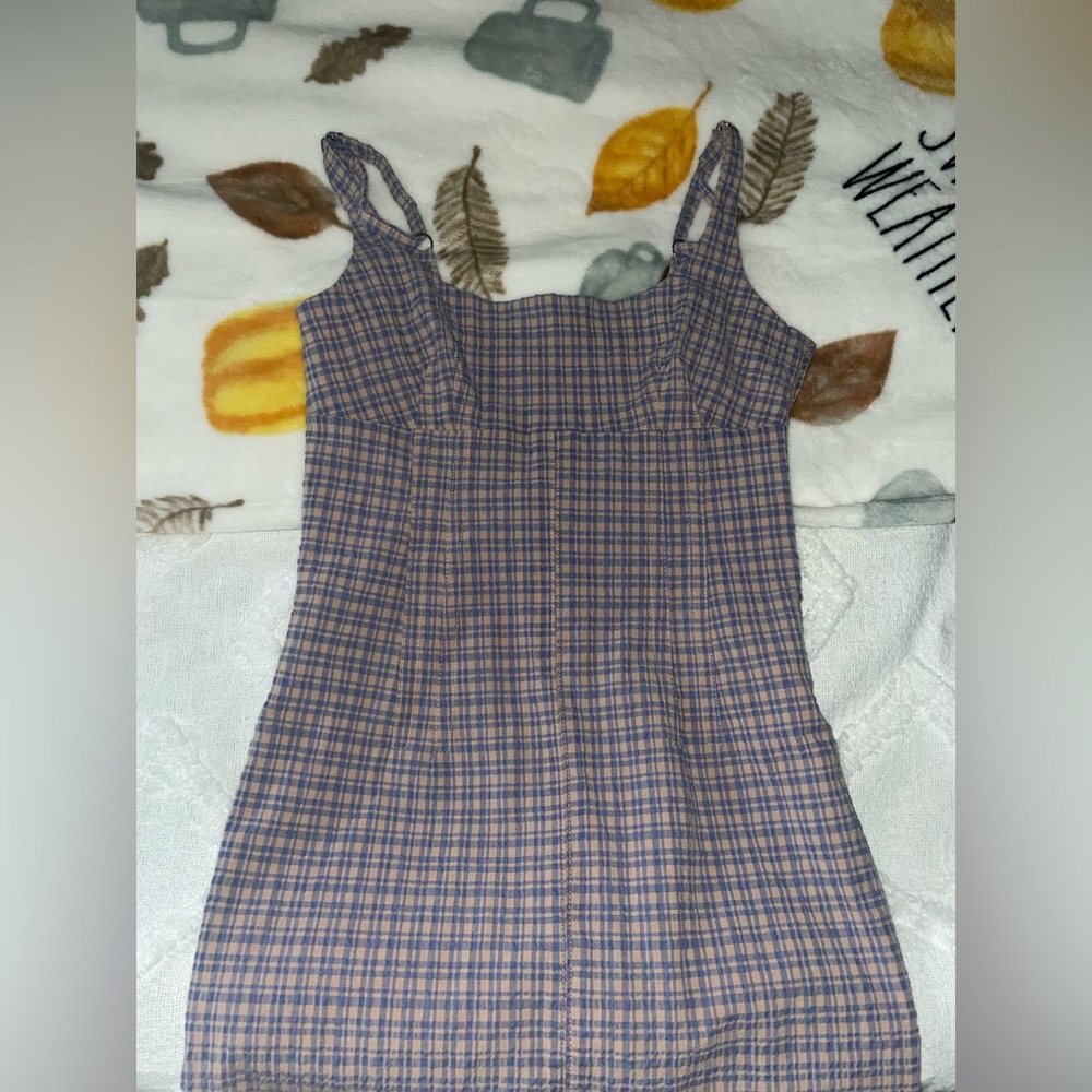 UO Fitted Plaid Dress